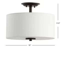 15" Metal Marc Semi Flush Mount (Includes Energy Efficient Light Bulb) Black - JONATHAN Y 9 15" Metal Marc Semi Flush Mount (Includes Energy Efficient Light Bulb) Black - JONATHAN Y -Home Decor Store GUEST 413838d8 6e59 4755 bab6 0d7db2cc1bf4