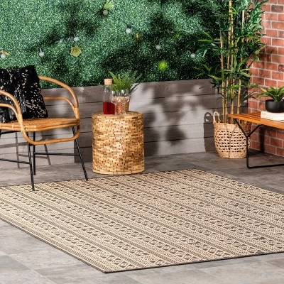 Devon Geometric Striped Indoor And Outdoor Area Rug - NuLOOM 3 Devon Geometric Striped Indoor And Outdoor Area Rug - NuLOOM