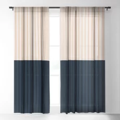 Color Poems Color Block LInes XXXX Single Panel Sheer Window Curtain - Society6