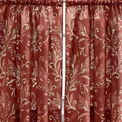 Ellis Curtain Lexington Leaf Pattern On Colored Ground Tailored Swags 56"x36" Brick 5 Ellis Curtain Lexington Leaf Pattern On Colored Ground Tailored Swags 56"x36" Brick -Home Decor Store GUEST 477f920c 80f4 4caa ba2a 2ad4abfef96f