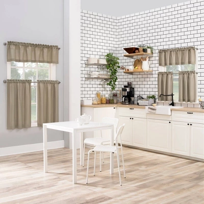 Martine Microfiber Semi Sheer Rod Pocket Kitchen Curtain Valance And Tiers Set - No. 918 10 Martine Microfiber Semi Sheer Rod Pocket Kitchen Curtain Valance And Tiers Set - No. 918 - Image 8