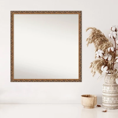 28" X 28" Non-Beveled Antique Bronze Wood Wall Mirror - Amanti Art 5 28" X 28" Non-Beveled Antique Bronze Wood Wall Mirror - Amanti Art - Image 4