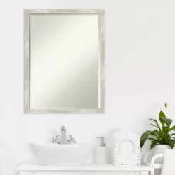 Amanti Art Crackled Metallic Narrow Petite Bevel Bathroom Wall Mirror 26 X 20 In. -Home Decor Store GUEST 49d60cb8 3425 49b6 bf7e c65c7d9db5b1
