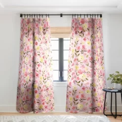 Ninola Design Fresh Flowers Pink Single Panel Sheer Window Curtain - Deny Designs -Home Decor Store GUEST 4a86e6ab 9572 438b a5c9 089b84c0220f