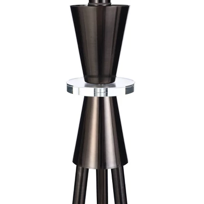 Round Metal Floor Lamp With Crystal Accent Black/Nickel - StyleCraft 5 Round Metal Floor Lamp With Crystal Accent Black/Nickel - StyleCraft - Image 3