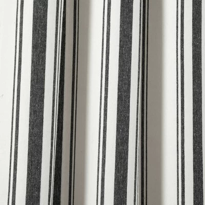 2pk 42"x84" Light Filtering Farmhouse Striped Yarn Dyed Curtain Panels Black - Lush Décor 4 2pk 42"x84" Light Filtering Farmhouse Striped Yarn Dyed Curtain Panels Black - Lush Décor - Image 2