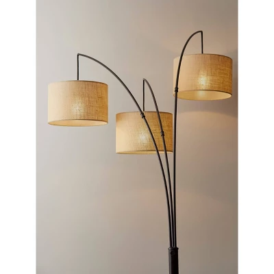 74" 3-way Trinity Arc Lamp Brown - Adesso 5 74" 3-way Trinity Arc Lamp Brown - Adesso - Image 3