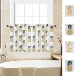 Trinity Pineapple Print Tier Small Half Window Curtains For Bathroom Kitchen Cafe -Home Decor Store GUEST 4e7ea17f ea3b 4fa0 9bd3 8da461643df7