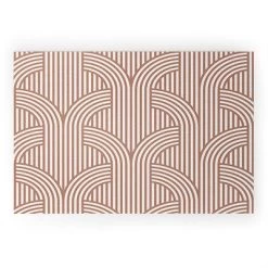 Marta Barragan Camarasa Terracotta Retro Lines Looped Vinyl Welcome Mat - Society6 -Home Decor Store GUEST 4efd4b01 4fbd 496f 9f02 68b207914092