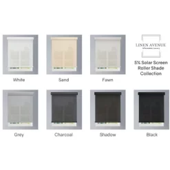 Linen Avenue Cordless Cassette 5% Solar Roller Shade,Black, Charcoal, And White -Home Decor Store GUEST 51ad8903 8953 4cda b847 92bf84b2ccca