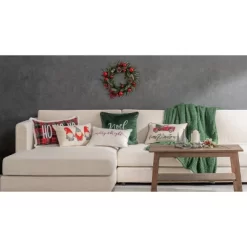 12"x20" Oversize Christmas Elves Applique Embroidered Lumbar Throw Pillow Ivory - Evergrace -Home Decor Store GUEST 520a8e31 011c 4521 b04f 11e77e7da742