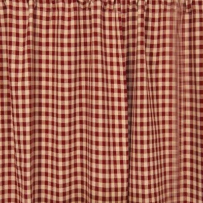 Home Collections By Raghu Heritage House Check Red Valance, Scalloped 72x18 4 Home Collections By Raghu Heritage House Check Red Valance, Scalloped 72x18 - Image 2