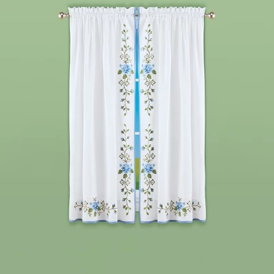 Collections Etc Elegant Flower & Ivy Bordered Edge Window Curtains 3 Collections Etc Elegant Flower & Ivy Bordered Edge Window Curtains