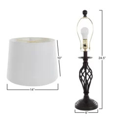 Hastings Home Metal Spiral Cage Table Lamp Set – Bronze, 2 Pieces