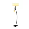 59" Contemporary Arc With Hanging Pendulum Metal Floor Lamp Black - Ore International