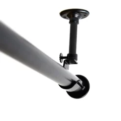 RoomDividersNow 36in - 56in - Ceiling Mount Hanging Heavy Duty Curtain Rod, Black (With Brackets)