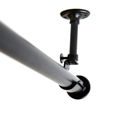 RoomDividersNow 36in - 56in - Ceiling Mount Hanging Heavy Duty Curtain Rod, Black (With Brackets) 3 RoomDividersNow 36in - 56in - Ceiling Mount Hanging Heavy Duty Curtain Rod, Black (With Brackets)