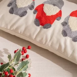 12"x20" Oversize Christmas Elves Applique Embroidered Lumbar Throw Pillow Ivory - Evergrace -Home Decor Store GUEST 5c626082 ee9d 4305 b617 3bc86908715e