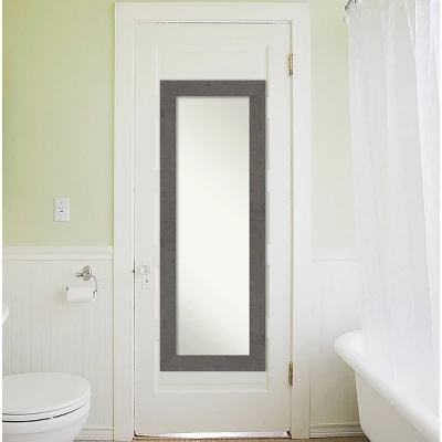 20" X 54" Non-Beveled Rustic Plank Gray Full Length On The Door Mirror - Amanti Art 6 20" X 54" Non-Beveled Rustic Plank Gray Full Length On The Door Mirror - Amanti Art - Image 4