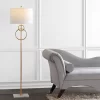 60" Marble Haines Modern Circle Floor Lamp (Includes LED Light Bulb) Gold - JONATHAN Y