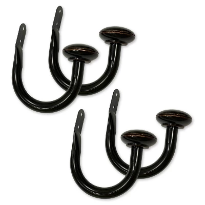 Set Of 4 (5"x6.5") Steel Curtain Holdbacks - Lumi Home Furnishings 4 Set Of 4 (5"x6.5") Steel Curtain Holdbacks - Lumi Home Furnishings - Image 2