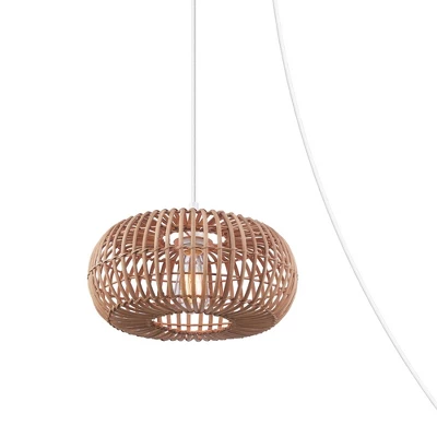 Fitz 1-Light Plug-In Or Hardwire Rattan Shade Pendant Lighting - Globe Electric 4 Fitz 1-Light Plug-In Or Hardwire Rattan Shade Pendant Lighting - Globe Electric - Image 2