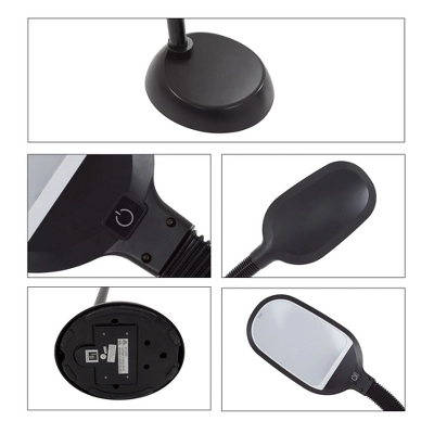 Adjustable Floor Lamp - Full Spectrum Natural Sunlight LED Lamp And Bendable Neck - Dimmable Light For Living Room And Bedroom By Lavish Home (Black) 4 Adjustable Floor Lamp - Full Spectrum Natural Sunlight LED Lamp And Bendable Neck - Dimmable Light For Living Room And Bedroom By Lavish Home (Black) - Image 2