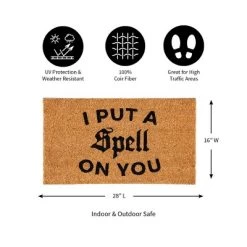 Evergreen 16 X 28 Halloween Greeting Coir Mat, I Put A Spell On You For Indoor And Outdoor Decor -Home Decor Store GUEST 6da52ddc bf22 4662 af76 cc993e1ef078