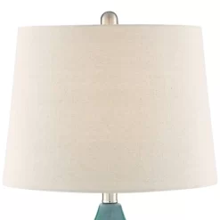 360 Lighting Kate Table Lamp 24 3/4" High Ceramic Green Oatmeal Drum Shade For Bedroom Living Room Bedside Nightstand Office Kids Family House Home -Home Decor Store GUEST 6e8d7a3a 9f11 41b8 b3d0 e00578329faa