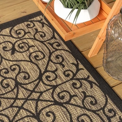 Madrid Vintage Filigree Textured Weave Indoor/Outdoor Area Rug - JONATHAN Y 5 Madrid Vintage Filigree Textured Weave Indoor/Outdoor Area Rug - JONATHAN Y - Image 3
