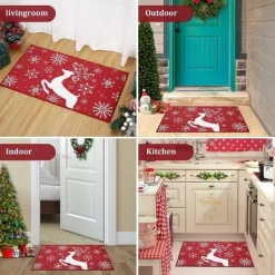 Trinity Christmas Deer Decorative Doormat Xmas Holiday Welcome Door Mat, 17" X 29" -Home Decor Store GUEST 7258f725 1ec7 4f57 9872 4bbff93ce200