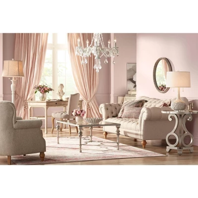 Kathy Ireland Chateau De Conde Antique Rubbed White Pendant Chandelier 26" Wide French Crystal 5-Light Fixture For Dining Room House Kitchen Island 7 Kathy Ireland Chateau De Conde Antique Rubbed White Pendant Chandelier 26" Wide French Crystal 5-Light Fixture For Dining Room House Kitchen Island - Image 5