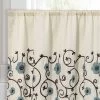 Set Of 2 Royal Garden Kitchen Curtain Tiers Blue - Lush Décor
