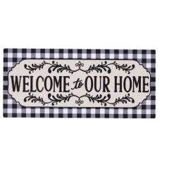 Evergreen Classic Welcome Home Sassafras Indoor Outdoor Switch Doormat 10"x1'10" Black
