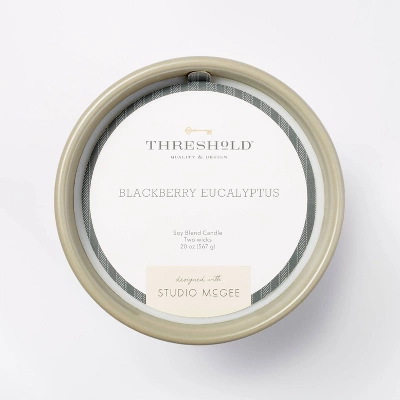 20oz Ceramic Blackberry Eucalyptus Candle Green - Threshold™ Designed With Studio McGee 4 20oz Ceramic Blackberry Eucalyptus Candle Green - Threshold™ Designed With Studio McGee - Image 3