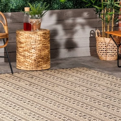 Devon Geometric Striped Indoor And Outdoor Area Rug - NuLOOM 10 Devon Geometric Striped Indoor And Outdoor Area Rug - NuLOOM - Image 8