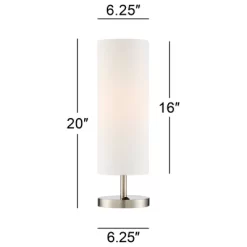 360 Lighting Heyburn Modern Accent Table Lamps 20" High Set Of 2 Brushed Nickel With USB And AC Power Outlet In Base White Cylinder Shade For Desk 17 360 Lighting Heyburn Modern Accent Table Lamps 20" High Set Of 2 Brushed Nickel With USB And AC Power Outlet In Base White Cylinder Shade For Desk -Home Decor Store GUEST 89d7f214 91dc 4c97 977e 2ec9aade07fd