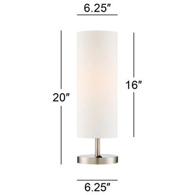 360 Lighting Heyburn Modern Accent Table Lamps 20" High Set Of 2 Brushed Nickel With USB And AC Power Outlet In Base White Cylinder Shade For Desk 10 360 Lighting Heyburn Modern Accent Table Lamps 20" High Set Of 2 Brushed Nickel With USB And AC Power Outlet In Base White Cylinder Shade For Desk - Image 8
