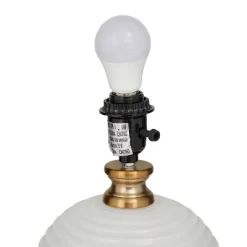 19" X 13" Modern Glass Table Lamp White - Olivia & May -Home Decor Store GUEST 8ae523fb 4032 44ff 849a 6a858b7ff7c0