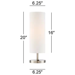 360 Lighting Heyburn Modern Accent Table Lamps 20" High Set Of 2 Brushed Nickel With USB And AC Power Outlet In Base White Cylinder Shade For Desk 14 360 Lighting Heyburn Modern Accent Table Lamps 20" High Set Of 2 Brushed Nickel With USB And AC Power Outlet In Base White Cylinder Shade For Desk -Home Decor Store GUEST 8c9017e9 6ca9 48bc a7a5 446e5ec44230