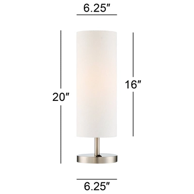 360 Lighting Heyburn Modern Accent Table Lamps 20" High Set Of 2 Brushed Nickel With USB And AC Power Outlet In Base White Cylinder Shade For Desk 7 360 Lighting Heyburn Modern Accent Table Lamps 20" High Set Of 2 Brushed Nickel With USB And AC Power Outlet In Base White Cylinder Shade For Desk - Image 5