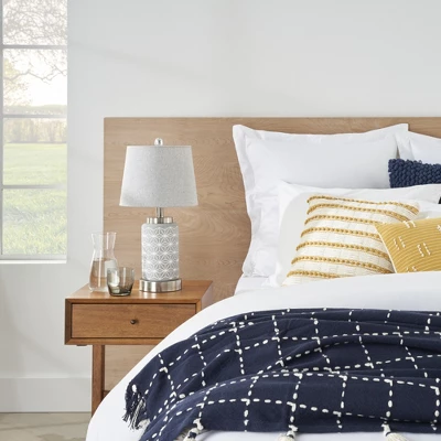 21" Grey/White Patterned Concrete Table Lamp - Nourison 4 21" Grey/White Patterned Concrete Table Lamp - Nourison - Image 2