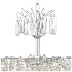 Vienna Full Spectrum Villette Chrome Chandelier 27 1/2" Wide Modern Cascade Crystal 6-Light LED Fixture For Dining Room Foyer Kitchen Island Entryway -Home Decor Store GUEST 9660706a 2e58 4820 81c3 f4129c7a7818