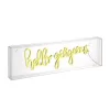 20" Hello Gorgeous Contemporary Glam Acrylic Box Pendant (Includes LED Light Bulb) Neon Yellow - JONATHAN Y -Home Decor Store GUEST 966d727b bb9d 4593 9174 afe96324beb8