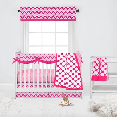 Bacati - MixNMatch Pink Chevron Zigzag Window Valance 4 Bacati - MixNMatch Pink Chevron Zigzag Window Valance - Image 2