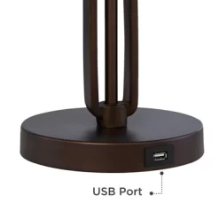 Franklin Iron Works Samuel Industrial Desk Lamps 21 1/4" High Set Of 2 Bronze Swing Arm With USB Charging Port Natural Mica Shade For Living Room Home 11 Franklin Iron Works Samuel Industrial Desk Lamps 21 1/4" High Set Of 2 Bronze Swing Arm With USB Charging Port Natural Mica Shade For Living Room Home -Home Decor Store GUEST 97b9db88 bb0a 4bda 9d4d 893326e331fc