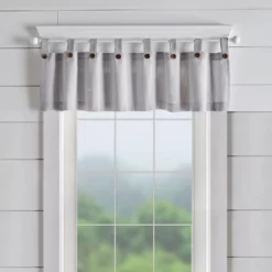 Tucker Ticking Stripe Button Tab Top Window Kitchen Valance - Elrene Home Fashions -Home Decor Store GUEST 98137793 121a 459c b3e4 5e1c7b735b2b