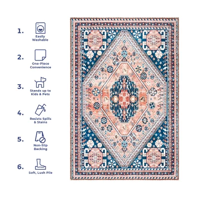 NuLOOM Nevaeh Machine Washable Bohemian Medallion Area Rug 12 NuLOOM Nevaeh Machine Washable Bohemian Medallion Area Rug - Image 10
