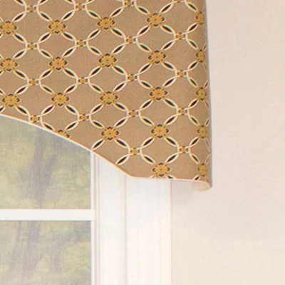 Andromeda Geometric Arch 3" Rod Pocket Valance 50" X 17" Stone By RLF Home 3 Andromeda Geometric Arch 3" Rod Pocket Valance 50" X 17" Stone By RLF Home