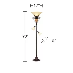 Regency Hill Ludo Rustic Vintage Torchiere Floor Lamp With Side Lights 72" Tall Bronze Crackle Adjustable Alabaster Glass For Living Room Reading Home 16 Regency Hill Ludo Rustic Vintage Torchiere Floor Lamp With Side Lights 72" Tall Bronze Crackle Adjustable Alabaster Glass For Living Room Reading Home -Home Decor Store GUEST 9b732251 0885 42d6 b0f8 7407d3324375